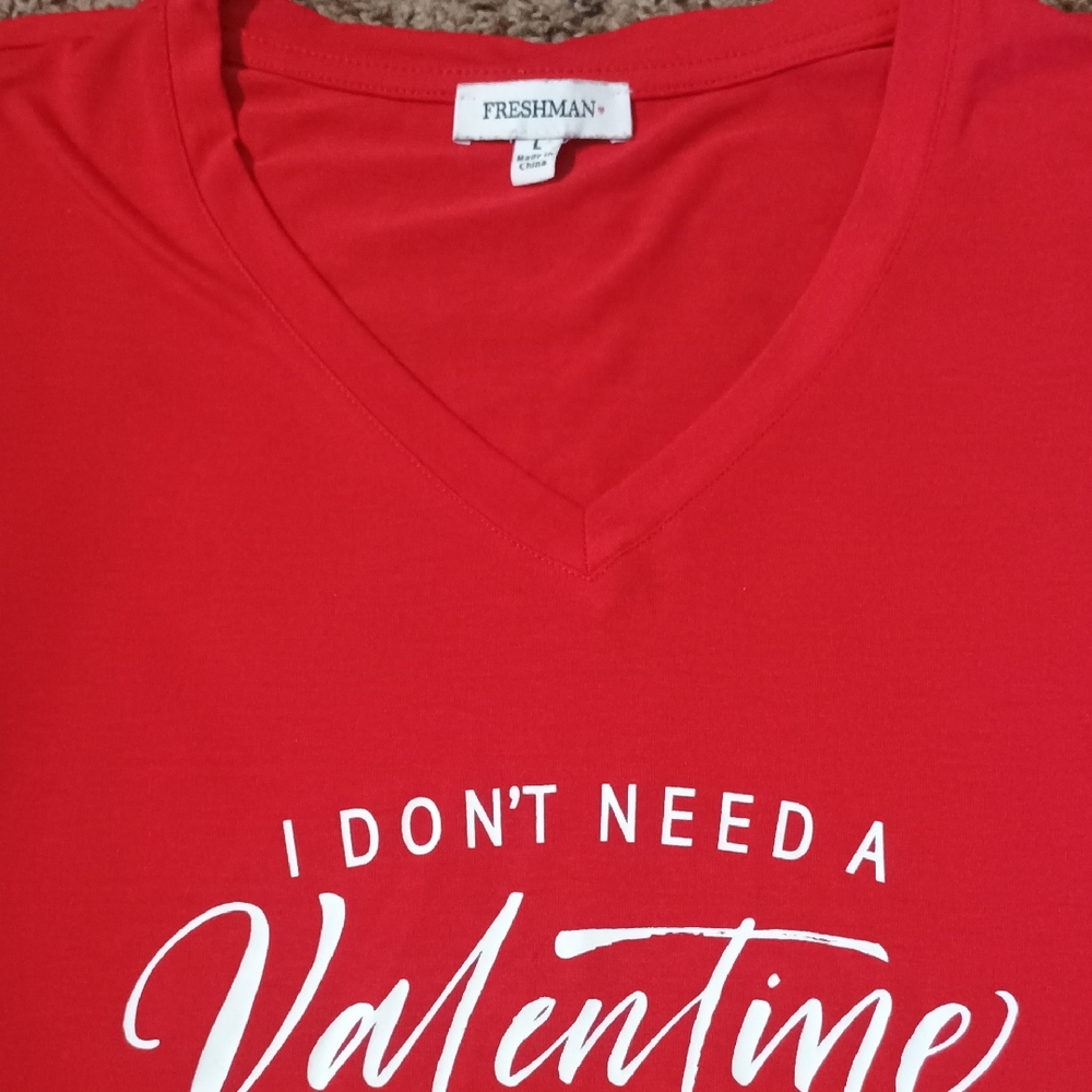 Freshman Bold Red V-Neck Tee